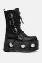 New Rock ghete de piele ITALI Y NOMADA NEGRO + SPACE MUELLES cu snur negru M.373.S2