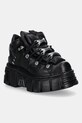 Кожаные кроссовки New Rock Itali Negro + Nomada Negro + Tower Negro Lateral платформа чёрный M.106.C66