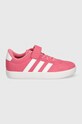adidas sneakers de piele întoarsă pentru copii VL COURT 3.0 EL C IH4954 roz AW24