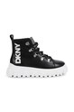 Dkny botki skórzane dziecięce D60879.30.35 czarny AW24