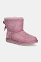 UGG cizme de zapada din piele intoarsa MINI BAILEY BOW II izolat roz 1017397K.G