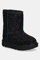 Detské semišové snehule UGG CLASSIC II SHIMMER SKY zateplené čierna 1157708T