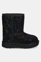 Детские замшевые сапоги UGG CLASSIC II SHIMMER SKY 1157708T чёрный AW24