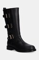 Кожаные полусапожки Elisabetta Franchi без утепления чёрный F4A6.E0159.1251