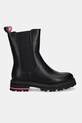 Patrizia Pepe stivaletti chelsea in pelle bambini PPJ891.35.41 nero AW24