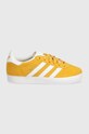 Dječje tenisice od brušene kože adidas Originals GAZELLE C IF9808 zlatna AW24