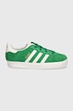 Дитячі замшеві кросівки adidas Originals GAZELLE CF EL IH0363 зелений AW24
