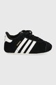 Semišové topánky pre bábätká adidas Originals GAZELLE CRIB JI2046 čierna AW24