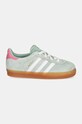 Dječje tenisice od brušene kože adidas Originals GAZELLE CF EL IH2782 zelena AW24