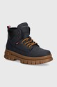 Tommy Hilfiger buty zimowe dziecięce imitacja zamszu granatowy T3X5.33706.35.41