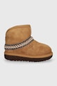 Dječje čizme za snijeg od brušene kože UGG CLASSIC MINI CRESCENT 1157697T smeđa AW24