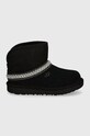 Дитячі замшеві чоботи UGG CLASSIC MINI CRESCENT 1157697T чорний AW24