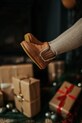 Donsje buty skórzane niemowlęce Elfine Booties ocieplane brązowy 1040200