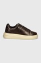 Guess sneakersy skórzane ELBA BRUSHED FMTEBR.LEA12.BROBE brązowy AW24