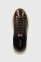 Guess sneakersy skórzane ELBA BRUSHED brązowy FMTEBR.LEA12.BROBE