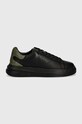 Шкіряні кросівки Guess ELBA CRACK FMTECR.ESU12.BLAGR чорний AW24