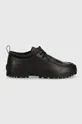 Calvin Klein Jeans scarpe in pelle LUGGED HYBRID APRON LACEUP IN nero