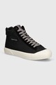 Kecky Calvin Klein Jeans SKATER VULC MID MTR semišová kůže černá YM0YM00999