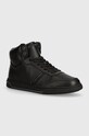 Calvin Klein sneakersy skórzane HM0HM01492 wysoka czarny HM0HM01492