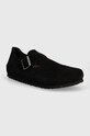 Birkenstock pantofi de piele intoarsa London Planet friendly negru 1028103