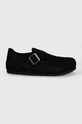 Birkenstock pantofi de piele intoarsa London 1028103 negru AW24