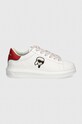 Δερμάτινα αθλητικά παπούτσια Karl Lagerfeld KAPRI MENS KL52528.01D λευκό AW24