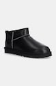 Kožené snehule UGG Classic Ultra Mini Lthr Regen zateplené čierna 1158191.BLK
