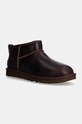 Кожаные сапоги UGG Classic Ultra Mini Lthr Regen с утеплением коричневый 1158191.IWD