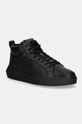 Calvin Klein Jeans sneakers din piele CHUNKY CUPSOLE CLEAN HIGH mic de statură negru YM0YM01120