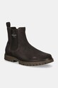 Calvin Klein Jeans ghete chelsea de piele EVA BOOT MID CHELSEA ICONIC DR casual maro YM0YM01080