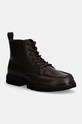 Шкіряні черевики Calvin Klein Jeans EVA BOOT MID LACEUP UNFORM DRESS лицьова шкіра коричневий YM0YM01073