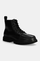 Calvin Klein Jeans scarpe in pelle EVA BOOT MID LACEUP UNFORM DRESS isolamento leggero nero YM0YM01073