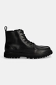 Calvin Klein Jeans scarpe in pelle EVA BOOT MID LACEUP UNFORM DRESS YM0YM01073 nero AW24