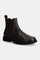 Шкіряні черевики Calvin Klein Jeans EVA BOOT MID CHELSEA UNIFORM DR лицьова шкіра коричневий YM0YM01072