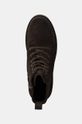 Calvin Klein Jeans pantofi inalti de piele EVA BOOT MID LACEUP ICONIC DRESS maro YM0YM01070