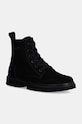 Calvin Klein Jeans trzewiki skórzane EVA BOOT MID LACEUP ICONIC DRESS nieocieplane czarny YM0YM01070