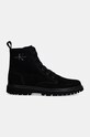 Шкіряні черевики Calvin Klein Jeans EVA BOOT MID LACEUP ICONIC DRESS YM0YM01070 чорний NC24