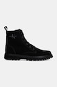 Calvin Klein Jeans trzewiki skórzane EVA BOOT MID LACEUP ICONIC DRESS YM0YM01070 czarny NC24