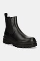Calvin Klein Jeans sztyblety skórzane LUGGED CHELSEA BOOT LTH skóra licowa czarny YM0YM01069