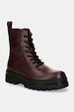 Calvin Klein Jeans bocanci de piele LUGGED LACE ZIP BOOT OXF LTH cu snur burgundia YM0YM01066