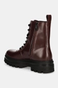 Obuv Kožené členkové topánky Calvin Klein Jeans LUGGED LACE ZIP BOOT OXF LTH YM0YM01066 burgundské