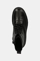 Calvin Klein Jeans bocanci de piele LUGGED LACE ZIP BOOT OXF LTH negru YM0YM01066