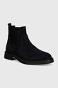 Tommy Hilfiger botine din piele intoarsa HILFIGER COMFORT LWT SUEDE CHEL casual bleumarin FM0FM05104