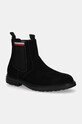 Tommy Hilfiger botine din piele intoarsa HILIFGER OUTDOOR SUEDE CHELSEA casual negru FM0FM05191