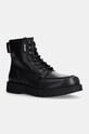 Шкіряні черевики Tommy Hilfiger TH AMERICAN PREM CHECK LTH BOOT лицьова шкіра чорний FM0FM05194