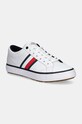 Tommy Hilfiger sneakersy skórzane TH HI VULC CORE CLEAT STRIPES niska biały FM0FM05199
