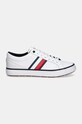 Шкіряні кросівки Tommy Hilfiger TH HI VULC CORE CLEAT STRIPES FM0FM05199 білий NC24