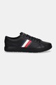 Tommy Hilfiger sneakers din piele TH HI VULC CORE CLEAT STRIPES FM0FM05199 negru NC24