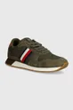 Кроссовки Tommy Hilfiger RUNNER EVO MIX BLOCK замш зелёный FM0FM05298