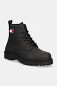 Шкіряні черевики Tommy Jeans TJM LEATHER LACE UP BOOT лицьова шкіра чорний EM0EM01447